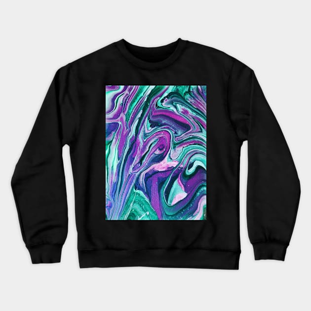 Astaroth - Abstract Acrylic Pour Painting Crewneck Sweatshirt by dnacademic